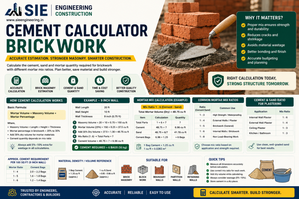 Cement Calculator, Brickwork